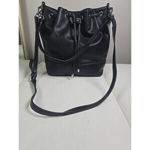 AFKOMST Bucket Bag Faux Leather Hobo Shoulder Bag Purse Black Office Career